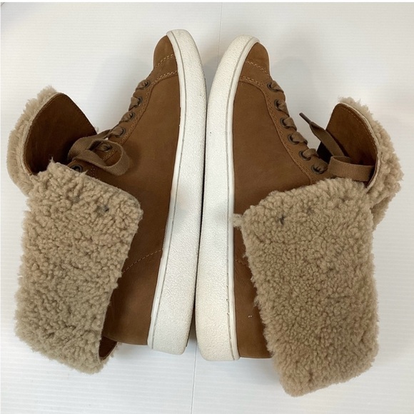 Ugg Starlyn Shearling High Top Sneakers Women’s 8.5 Chestnut Leather Boot - Picture 5 of 7